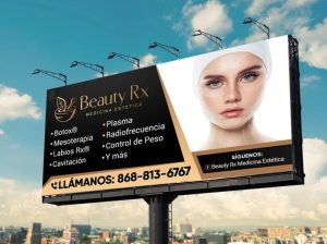 یک بنر تبلیغاتی خارجی در بهترین روش‌های تبلیغات آفلاین برای سالن زیبایی و آموزشگاه آرایشی